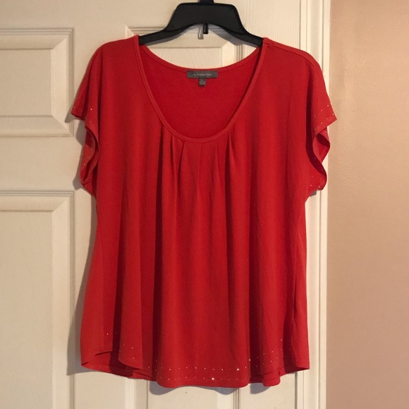 NY Collection Tops - Red top with sparkles